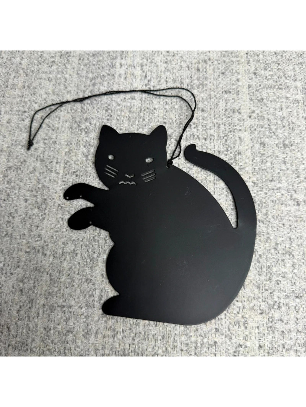 Black Metal Halloween Cat Hanging Decoration Spooky Kitty Silhouette 6 Inch